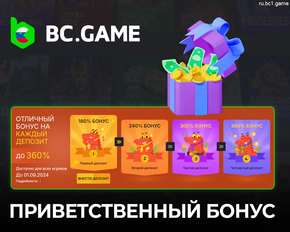 Информация о приветственном бонусе BC.Game для новых игроков